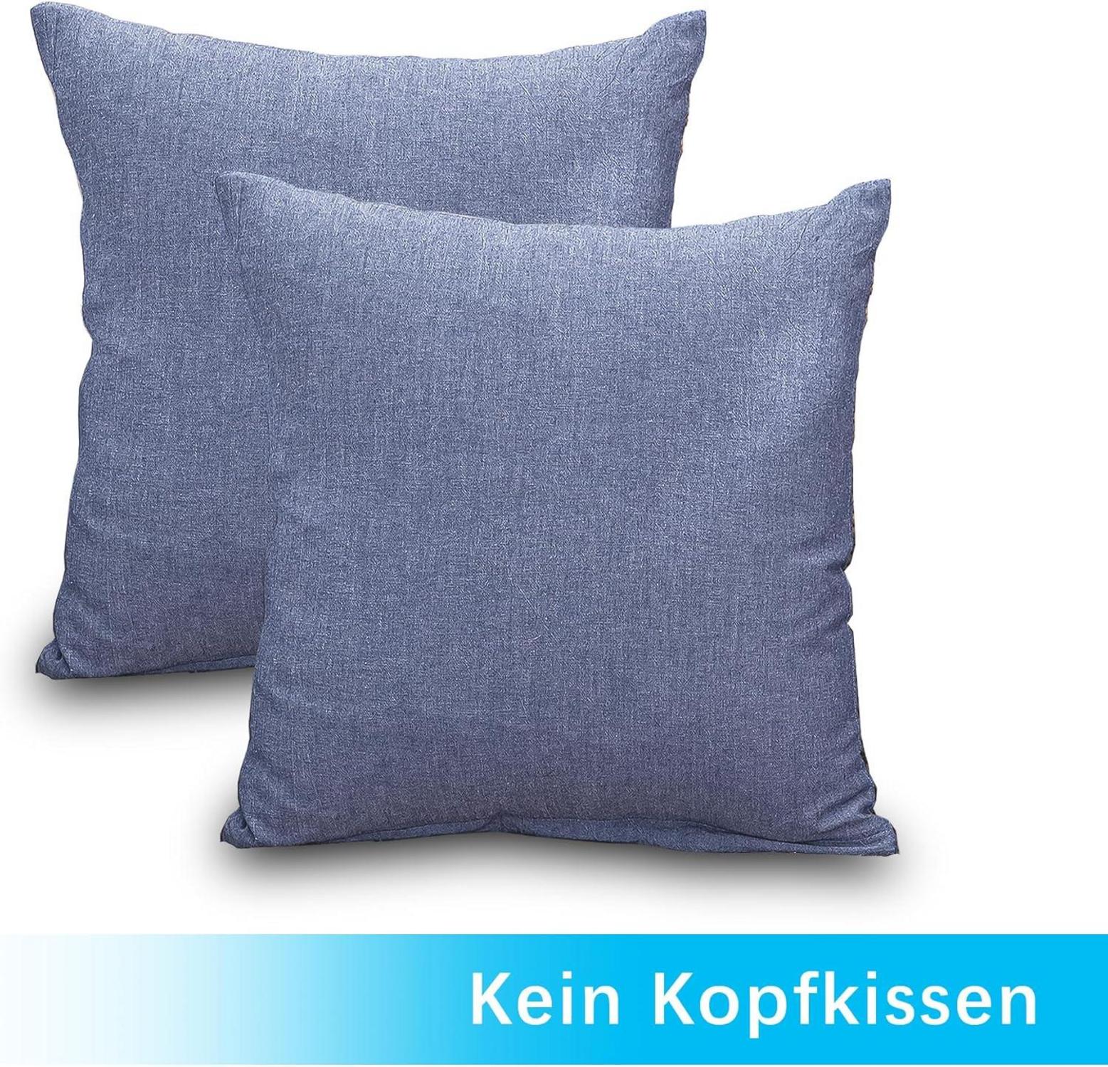 2er Set Kissenbezug 40x40 cm Navy Blau Baumwolle mit