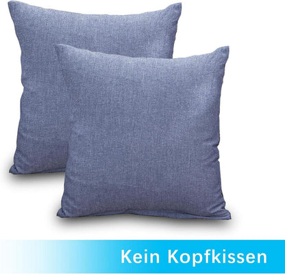 2er Set Kissenbezug 40x40 cm Navy Blau Baumwolle mit