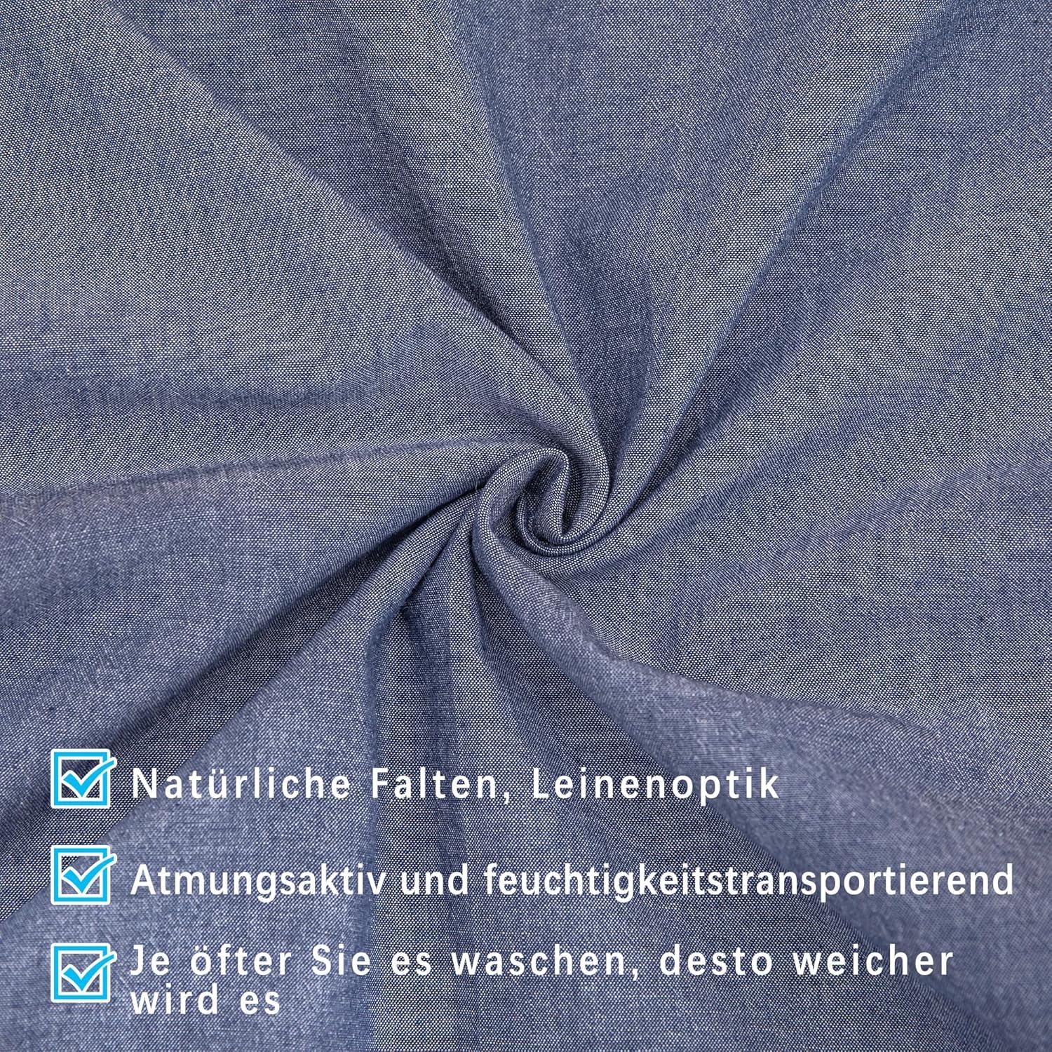 Kissenbezug 2er Set 40x40cm Gewaschene Baumwolle Navy Blau