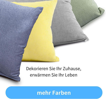 2er Set Kissenbezug 40x40 cm Navy Blau Baumwolle Reißverschluss