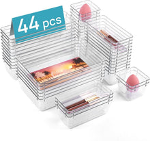 44-teiliges transparentes Schubladen-Organizer-Set aus Kunststoff