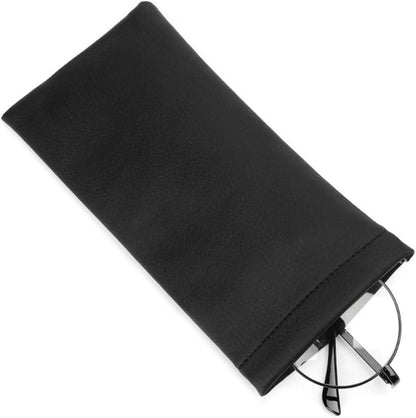 3er Set Weiche PU Leder Brillenetuis Schwarz für Damen Herren