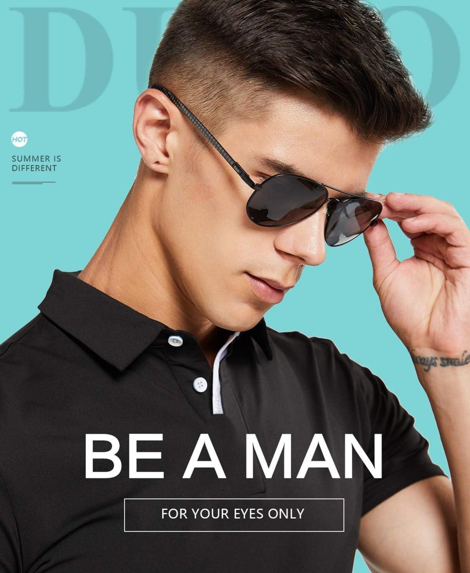 DUCO Vintage Polarisierte Sonnenbrille Herren Damen UV400 3025S