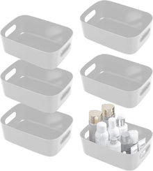 Aufbewahrungsboxen Kunststoff Grau Organizer Box mit Griff 6er Set