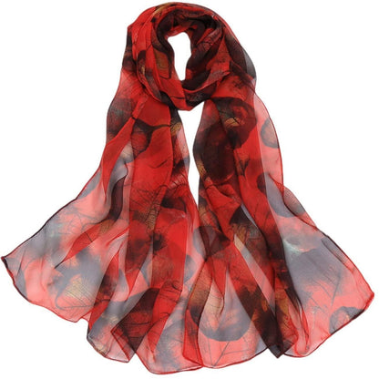 Leichter Seidenschal Damen Chiffon Tuch Geschenk 160x50cm