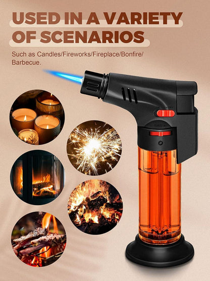4 Stück Jetflame Feuerzeug Set, Winddicht, Sturmfeuerzeug, Butan