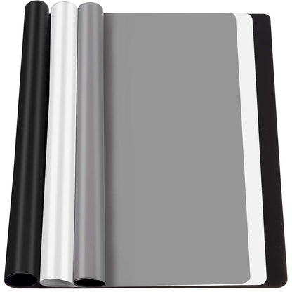 FANDAMEI Silikon Matte 30x40cm 3er Set Schwarz Hellgrau Pink