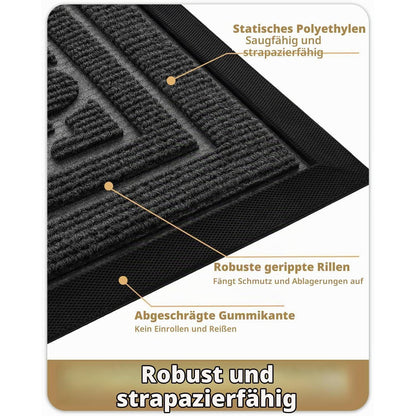 Fußmatte Grau 90x150 cm - Rutschfest & Waschbar
