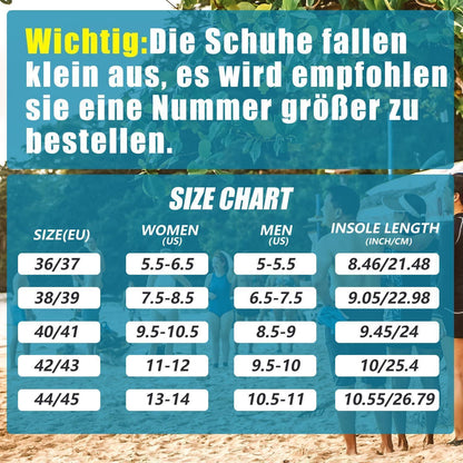 Wasserschuhe Damen Herren Schnelltrocknend Anti-Rutsch Schwarz Gr. 36-46