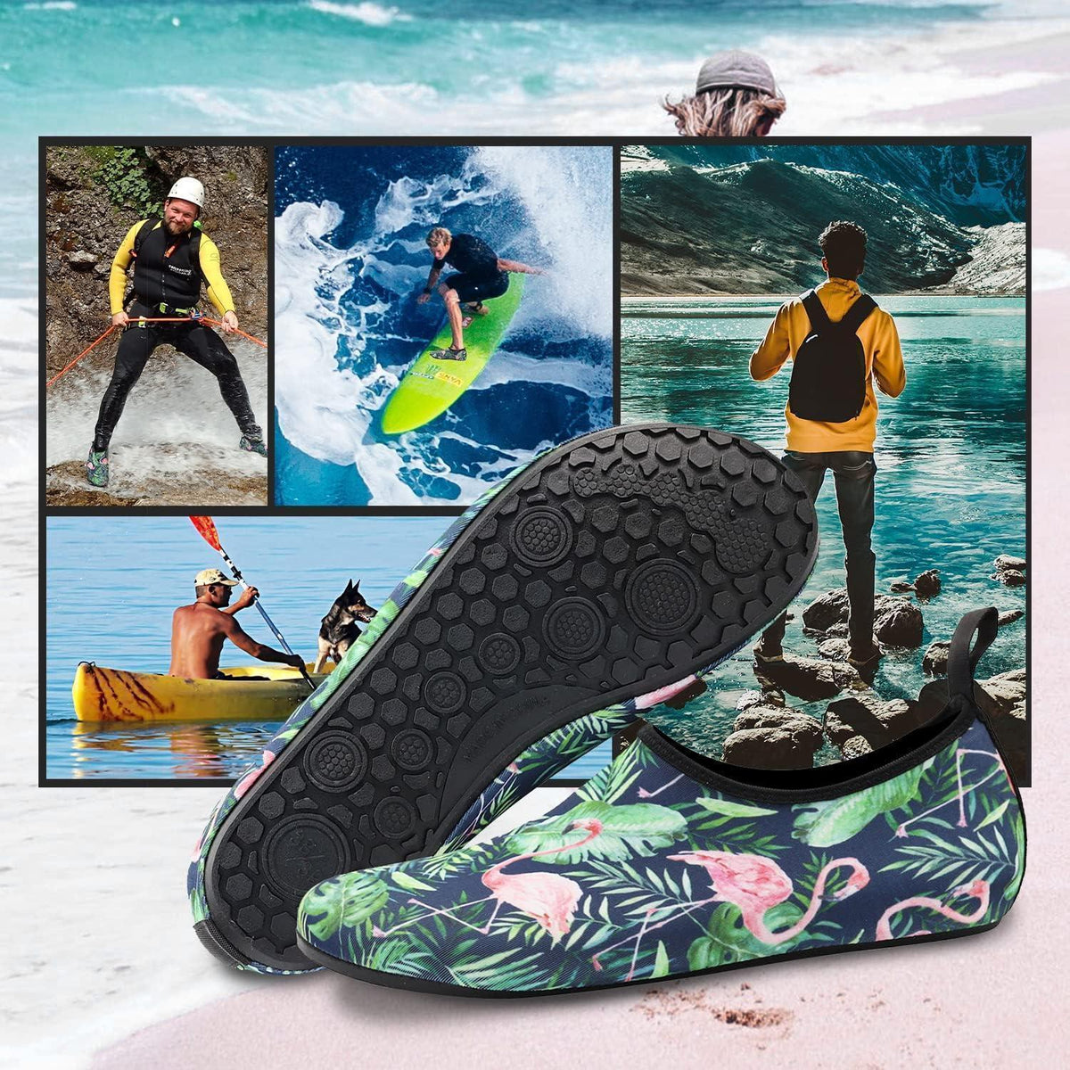 Wasserschuhe Damen Herren Schnelltrocknend Anti-Rutsch Gr.36-46 1 Flamingo
