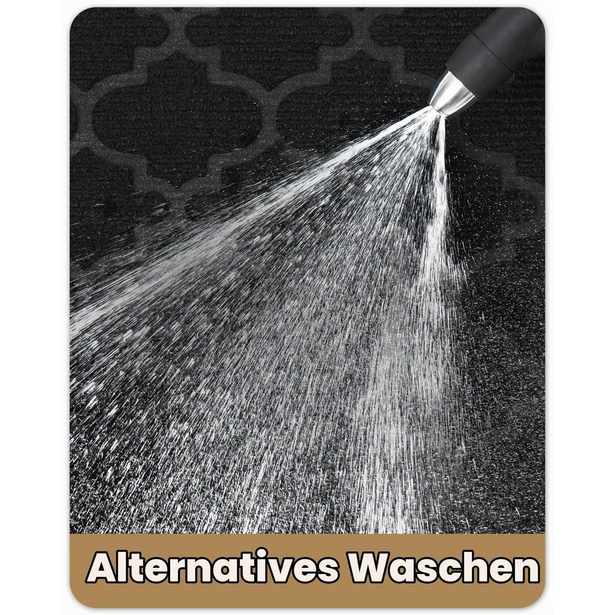 Fußmatte Groß 90x150 cm - Rutschfest & Waschbar Schwarz