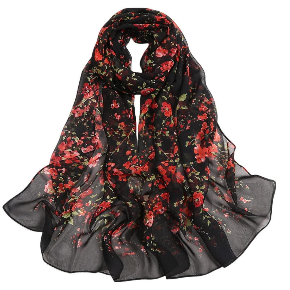 Leichtes Chiffon-Halstuch Damen elegant 160x50cm