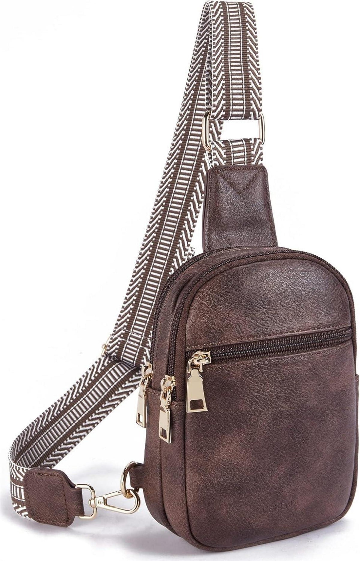 Telena Damen Bauchtasche Brusttasche Crossbody Bag Kunstleder