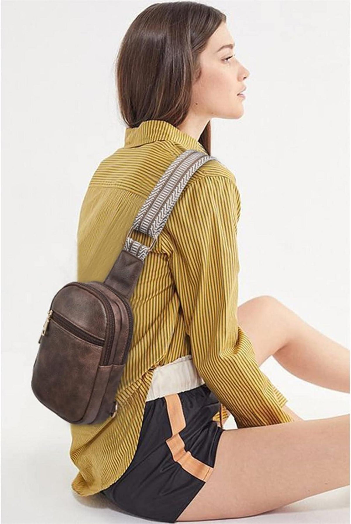 Telena Damen Crossbody Bag Brusttasche Kunstleder Sling