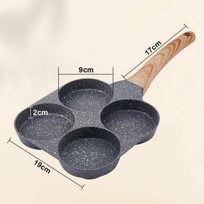 Pancake Pfanne 4-Loch Augenpfanne Antihaft Induktion Schwarz