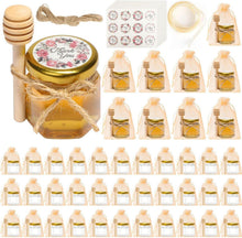 Mini Glas Honiggläser Set 45ml, Honiglöffel, Aufkleber & Geschenktüten
