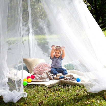 Sublaga Moskitonetz Betthimmel für Mädchen weiß hängend Deko Schlafzimmer Schutz vor Mücken & Insekten 60x270x1050cm