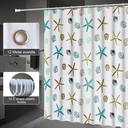 Duschvorhang Antischimmel PEVA Wasserdicht Blau 180x240 cm