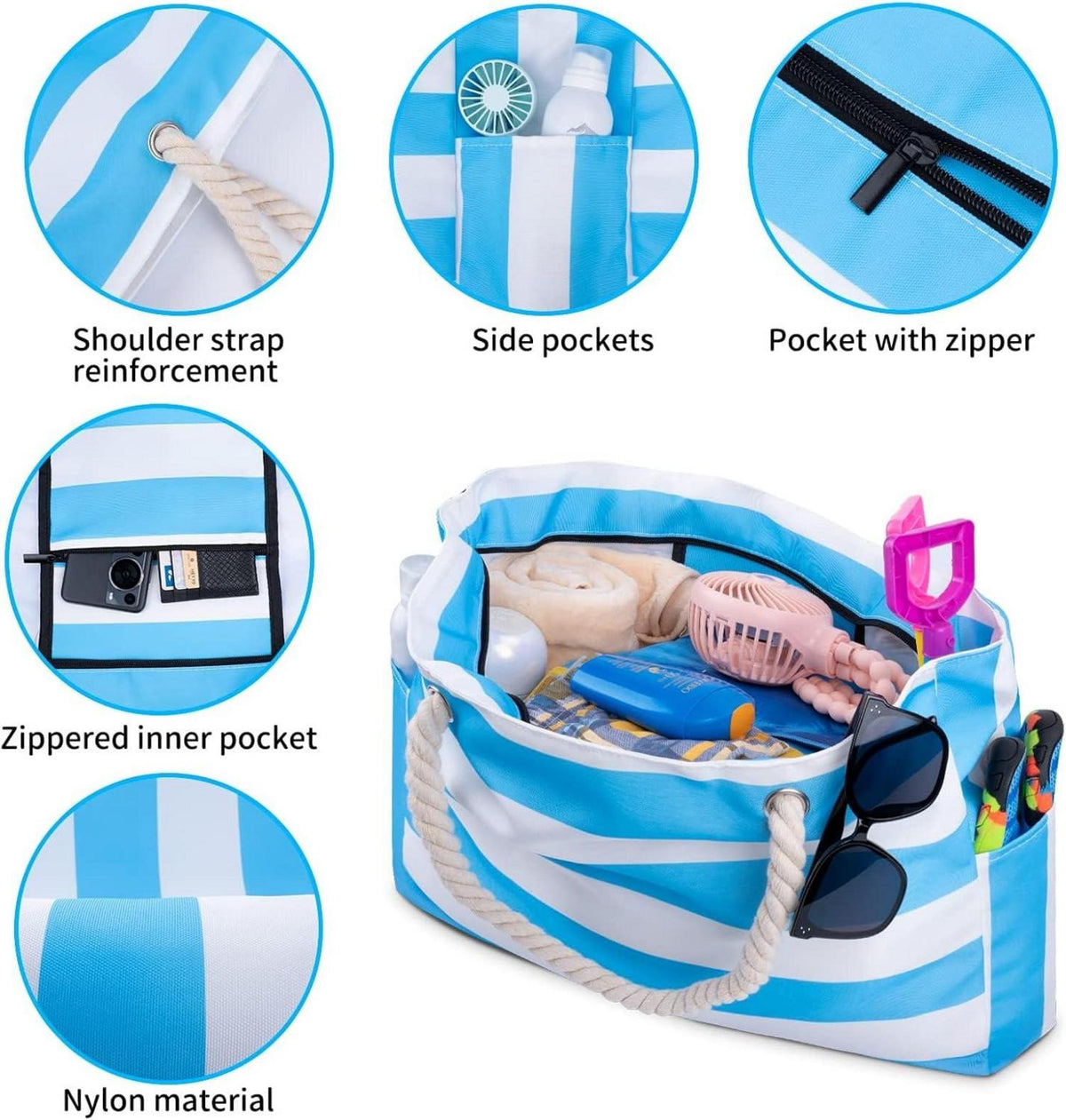 Strandtasche XXL Wasserdicht Damen Badetasche mit