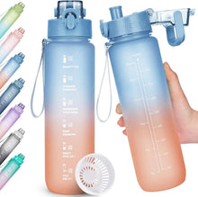 Trinkflasche 1l BPA-frei Sport Auslaufsicher Orange Blau