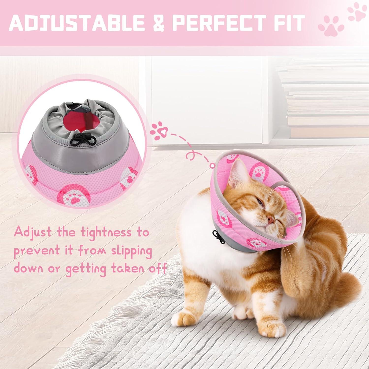 Supet Halskrause Katze Einstellbarer Halsband Weich Kragen Cone Pink S Hals 12.7-22.9cm