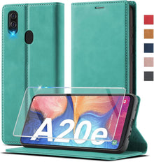 A20e Handyhülle Leder Klappbar Flip Wallet Stoßfest Schutzhülle