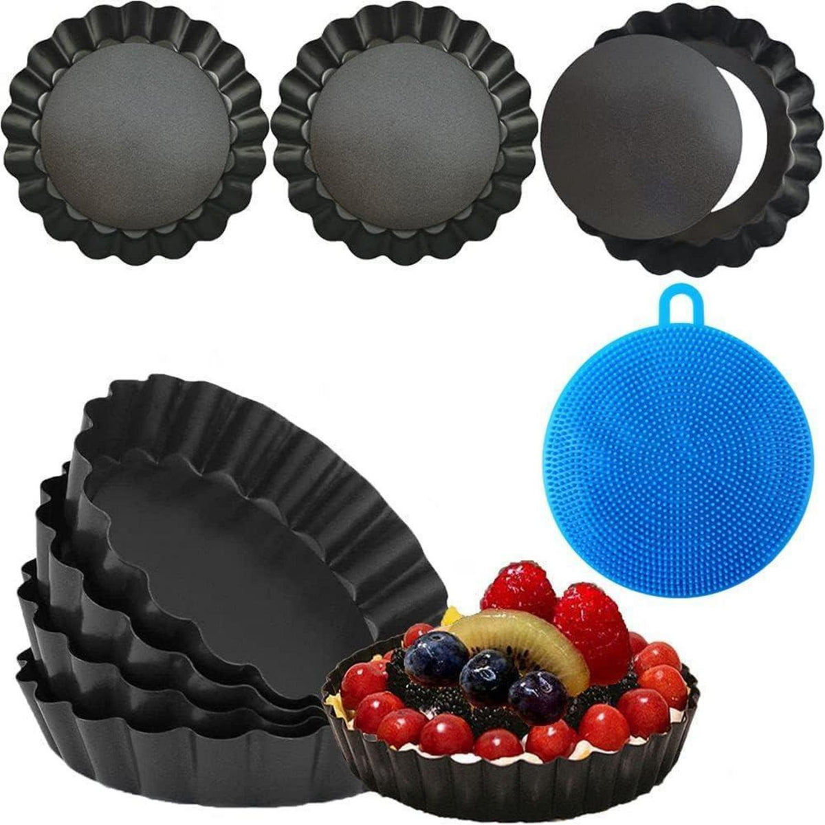 Mini Tartelette Förmchen mit Hebeboden, 8 Stück, 10cm