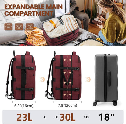Handgepäck Rucksack Business Reiserucksack für Flugzeug 15,6 Zoll Red