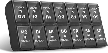 Pillendose 7 Tage 2 Fächer Morning Abend Medikamentenbox
