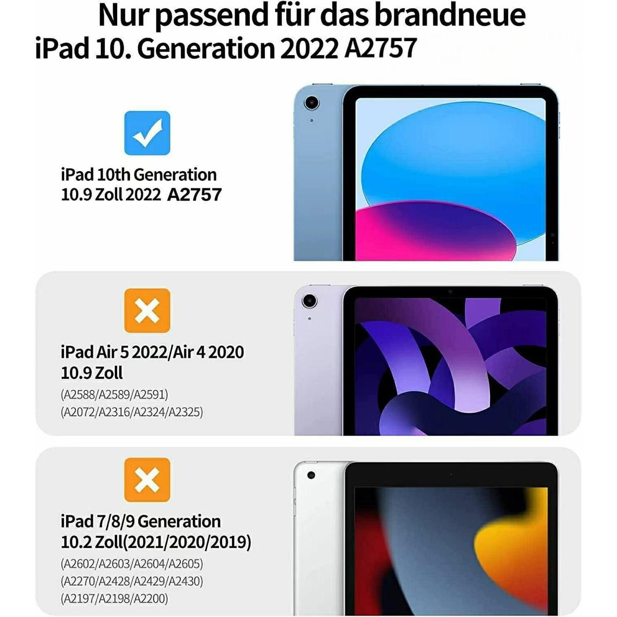 iPad 10. Generation Hülle mit Kartenfach & Standfunktion Blau