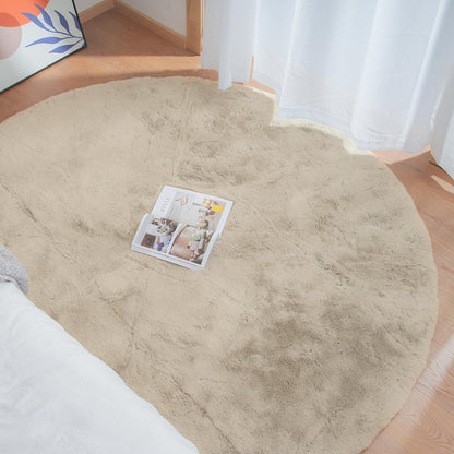 Runder Kunstfell Teppich 240 cm Beige – Flauschig & Weich
