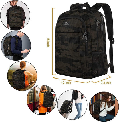 Laptop Rucksack 15,6 Zoll USB-Ladeanschluss Wasserdicht Herren Getarnt