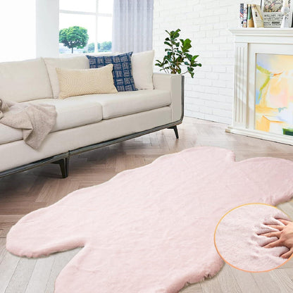 Flauschiger Rosa Fellteppich 120x180 cm - Weich & Waschbar