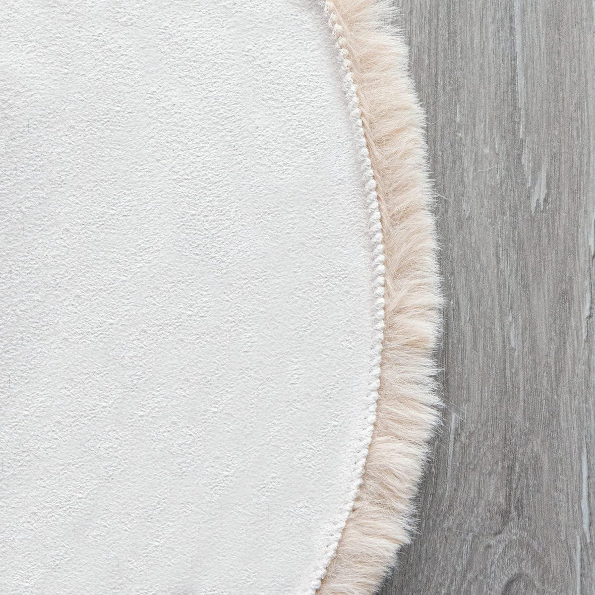 Runder Fellteppich Beige 150cm - Flauschiger Teppich für Schlafzimmer