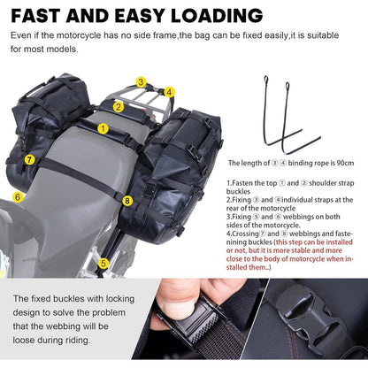 Wasserdichte Motorrad Satteltaschen (2x18L) – Seitentaschen für Abenteuer & Straße