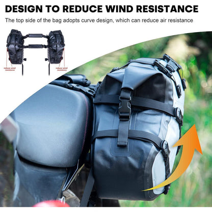 Wasserdichte Motorrad Satteltaschen 18L (Grau) – Robust & Vielseitig