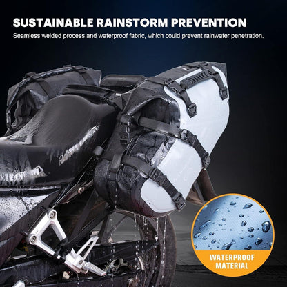 Wasserdichte Motorrad Satteltaschen 18L (Grau) – Robust & Vielseitig