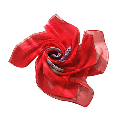 Leichter Seidenschal Damen Georgette Chiffon 160x50cm Geschenkidee