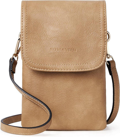 Handytasche Umhängetasche PU Leder Damen Geldbörse Braun