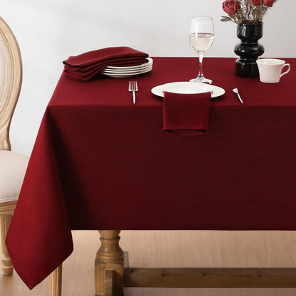 Jacquard Tischdecke Rechteckig – Rot, 152,4 x 304,8 cm, Knitterfrei & Wasserabweisend