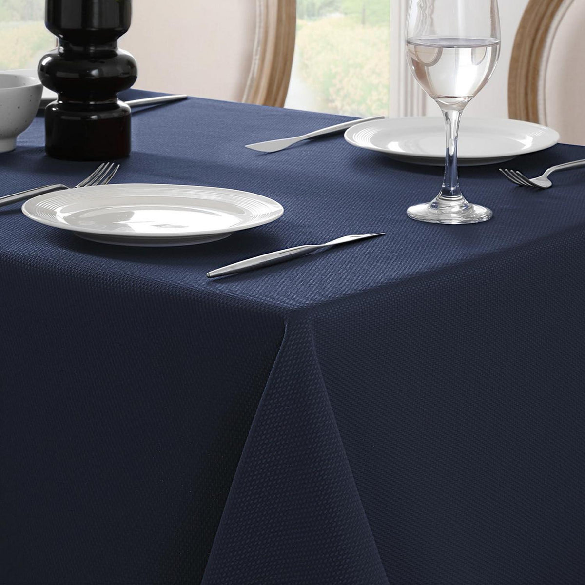 Navy Tischdecke Rechteckig 150x210 cm - Geometrisches Muster