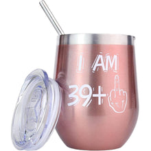 Edelstahl Weinbecher 40. Geburtstagsgeschenk Frauen Rosegold