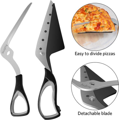 Pizzaschere mit Schaufel und scharfer Edelstahlklinge, 27cm