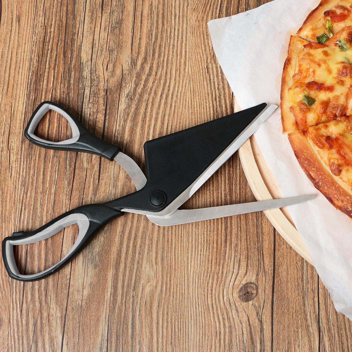 Multifunktionale Pizzaschere mit Schaufel 27cm Schwarz/Grau