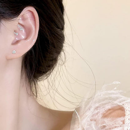Chirurgenstahl Tragus Helix Piercing Set 14 Stück Silber