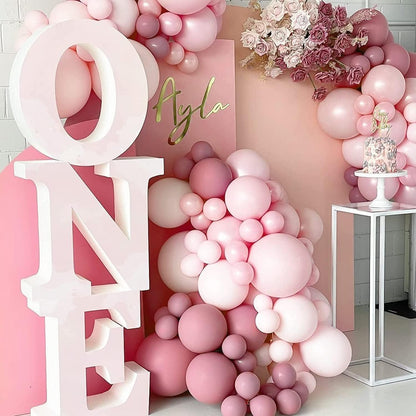 120x Luftballon Girlande Set Rosa Pastell 18 12 10 5 Zoll Party Deko