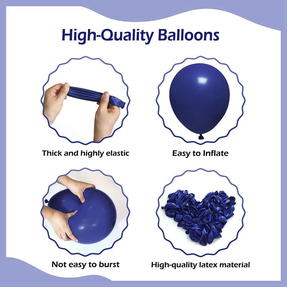 Marineblau Luftballons 120 Stück Ballon Girlande Deko Kit