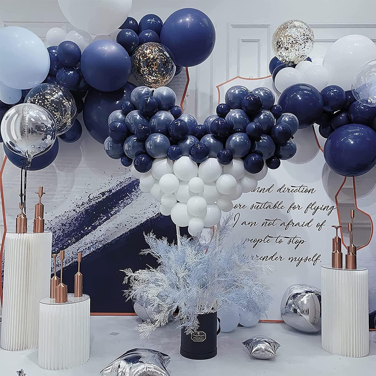 120 Stück Luftballon Girlande Marineblau Geburtstag Deko Zoll