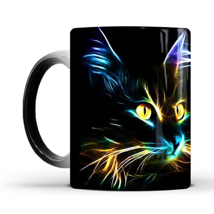 Keramik Farbwechsel Katze Becher - Kaffee Tee Tasse 330ml