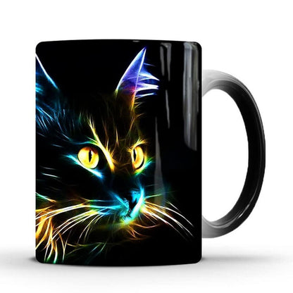 Keramik Farbwechsel Katze Becher - Kaffee Tee Tasse 330ml